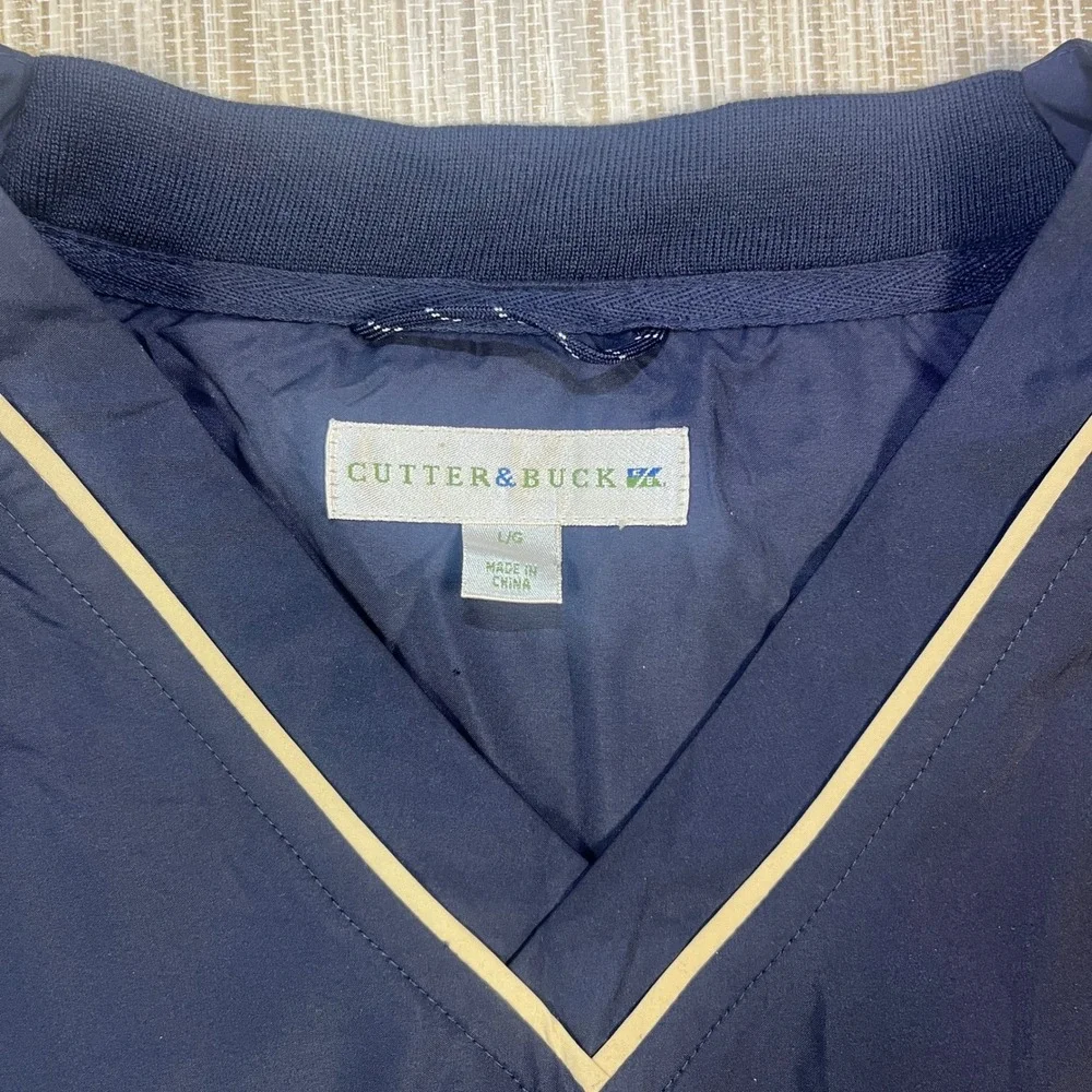 Cutter Buck Mens Navy Golf Pullover Jacket‎ V Neck Lined Windbreaker Large